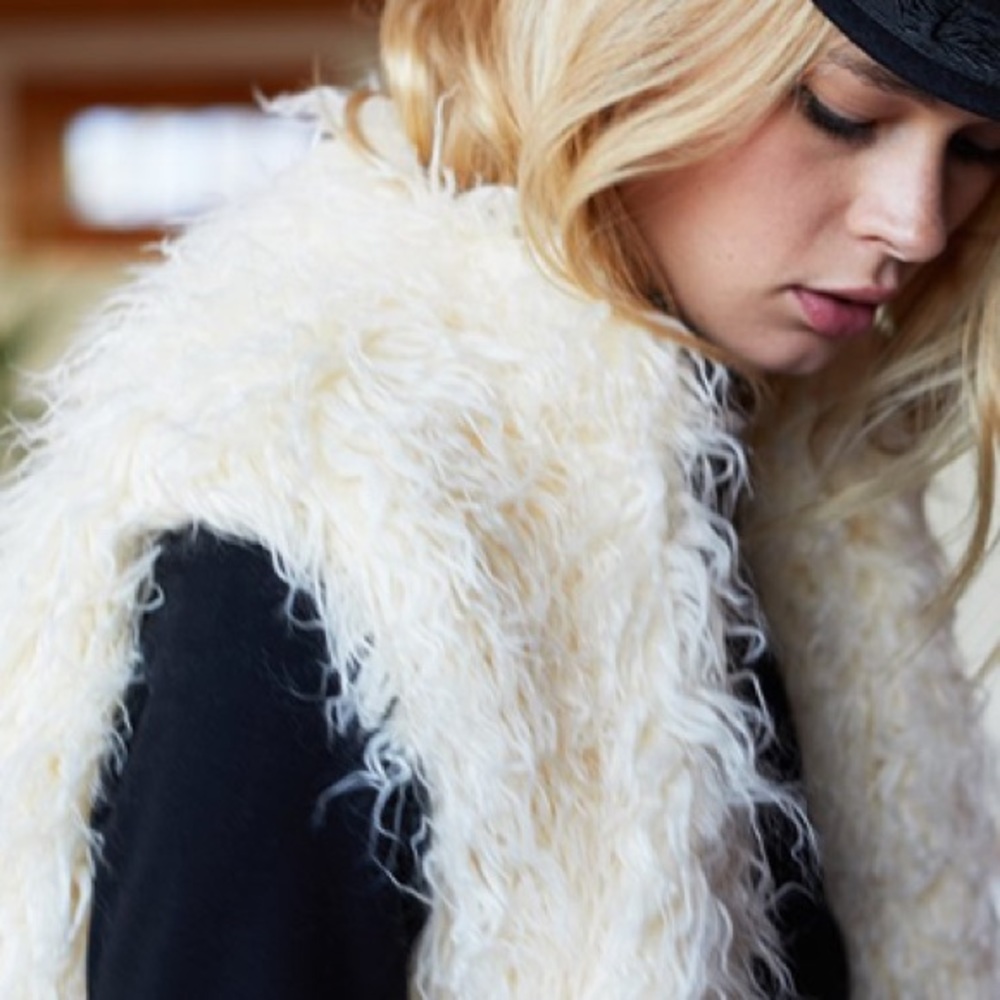 Emerson Fry Vegan Shearling Vest- Ivory